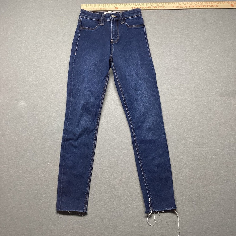 MNG Denim Jeggings Size 1 Dark Wash Raw Hem Skinny